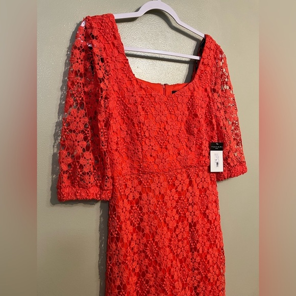 Tahari Womens Lace Tired Lined Square Neck Back Zip Mini Dress Party 6 NWT - Picture 5 of 14